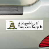 Een Republiek als u het Bumpersticker kunt houden (Op auto)