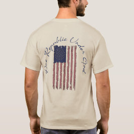 Eén republiek onder God, gewaagde, verbrijzelde vl T-shirt