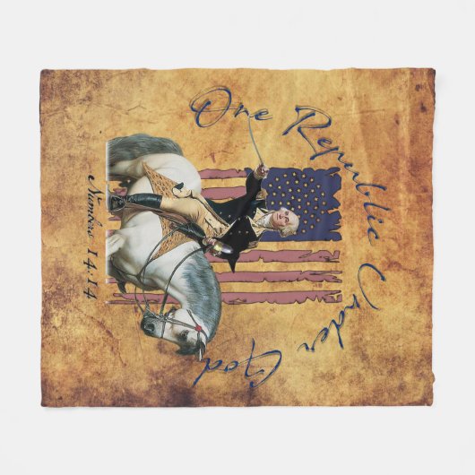 Een republiek onder God Washington Numbers14 Fleec Fleece Deken (Voorkant (Horizontaal))