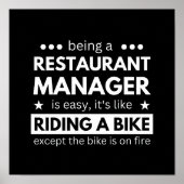 een restaurantmanager zijn is makkelijk , grappig  poster (Voorkant)
