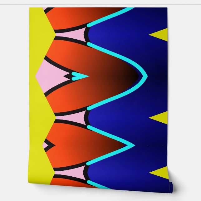 Een retro abstracte veelkleurige "Ratti_Creative_A Behang (Afrollen)