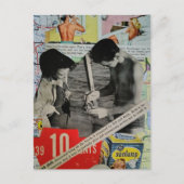 Een retro dag aan het strand collage briefkaart (Voorkant)
