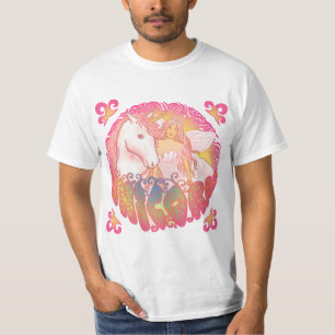 Een retro eenhoorn en fee T-shirt
