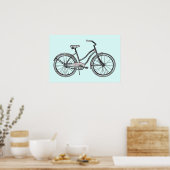 Één Retro Fiets Poster (Keuken)