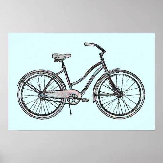 Één Retro Fiets Poster (Voorkant)