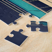 Een retro-futuristische stad legpuzzel (Zijkant)