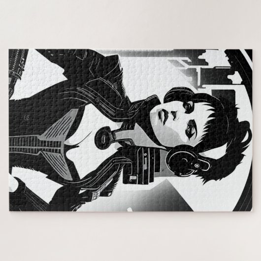 Een retro in cyberpunk legpuzzel (Horizontaal)