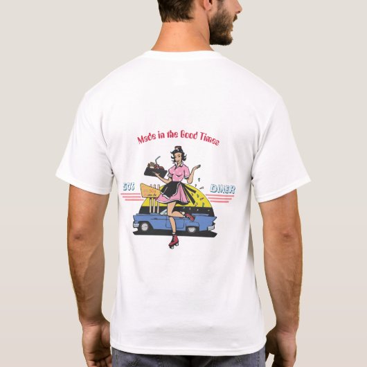 Een retro jaren 50 'Goede tijden' scène T-shirt (Achterkant)