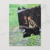 Een Retro Koppel Mixed Media Collage Briefkaart (Voorkant)