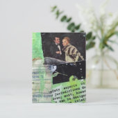 Een Retro Koppelcollage in Groen Briefkaart (Staand voorkant)