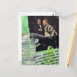 Een Retro Koppelcollage in Groen Briefkaart