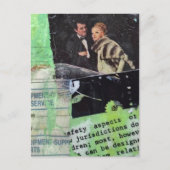 Een Retro Koppelcollage in Groen Briefkaart (Voorkant)