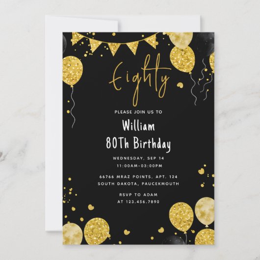 Een retro leuke volwassen humor Happy Chic 80ste v Kaart (Voorkant)