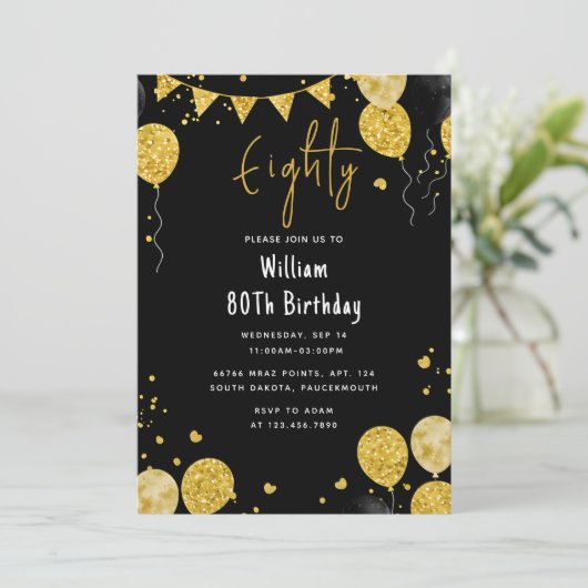 Een retro leuke volwassen humor Happy Chic 80ste v Kaart (Staand voorkant)