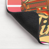 Een retro muziekknop old-school muismat (Hoek)