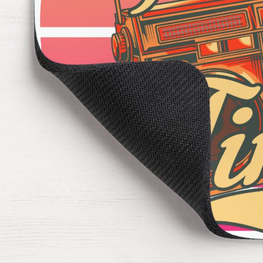 Een retro muziekknop old-school muismat (Hoek)