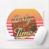 Een retro muziekknop old-school muismat (Met muis)