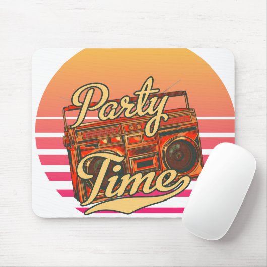 Een retro muziekknop old-school muismat (Met muis)