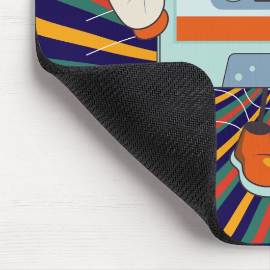 Een retro muzieklijn muismat (Hoek)