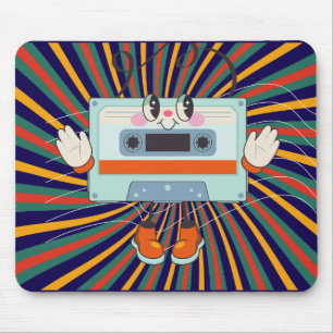 Een retro muzieklijn muismat