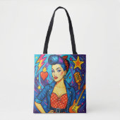 Een Retro Rockabilly Design Boodschappentas Tote Bag (Voorkant)