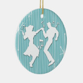 Een Retro Rockin-thema Keramisch Ornament (Rechts)