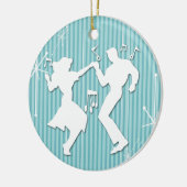 Een Retro Rockin-thema Keramisch Ornament (Links)