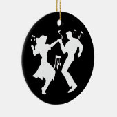 Een Retro Rockin-thema Keramisch Ornament (Rechts)