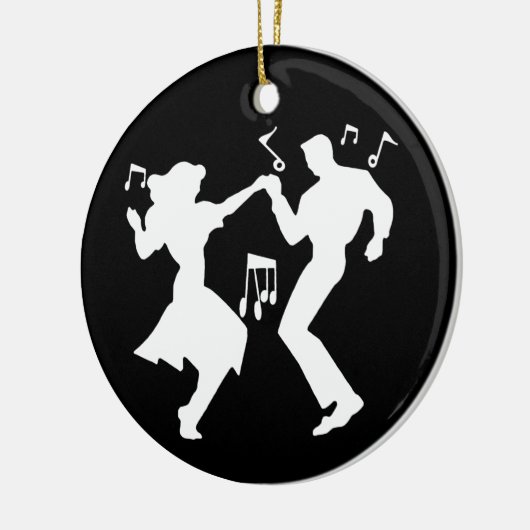 Een Retro Rockin-thema Keramisch Ornament (Links)