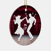 Een Retro Rockin-thema Keramisch Ornament (Rechts)