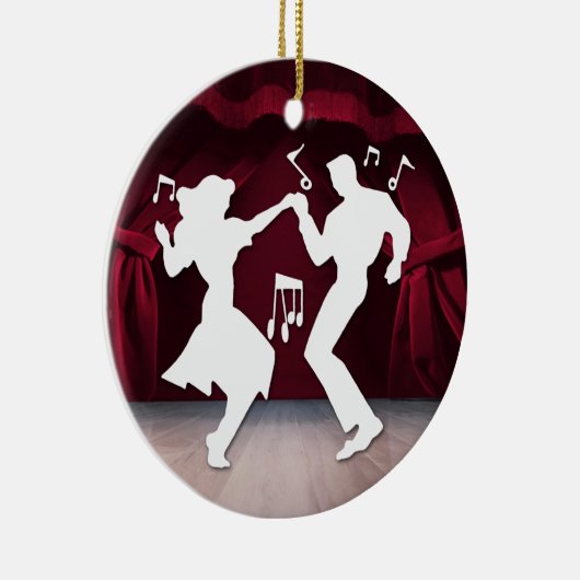 Een Retro Rockin-thema Keramisch Ornament (Rechts)