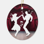 Een Retro Rockin-thema Keramisch Ornament (Links)