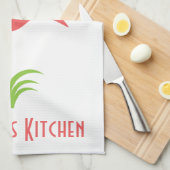 Een Retro Roze Flamingo voor de Keuken Theedoek (Quarter Fold)