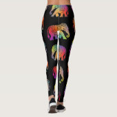 Een retro stijl olifant ontwerp leggings (Achterkant)
