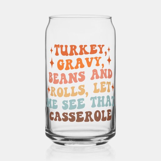 Een Retro Thanksgiving Diner Blikvorm Glas (Voorkant)