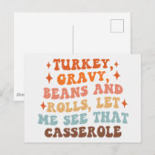 Een Retro Thanksgiving Diner Briefkaart (Voorkant / Achterkant)