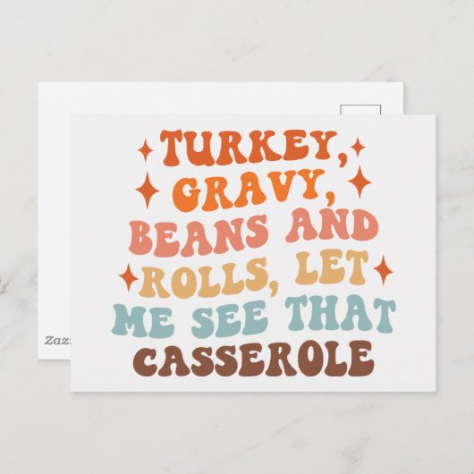 Een Retro Thanksgiving Diner Briefkaart (Voorkant / Achterkant)