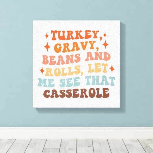 Een Retro Thanksgiving Diner Canvas Afdruk (Insitu (Houten vloer))