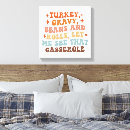Een Retro Thanksgiving Diner Canvas Afdruk (Insitu (Slaapkamer))