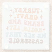 Een Retro Thanksgiving Diner Glazen Onderzetter (Achterkant)