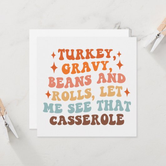 Een Retro Thanksgiving-diner Kaart (Voorkant / Achterkant in situ)