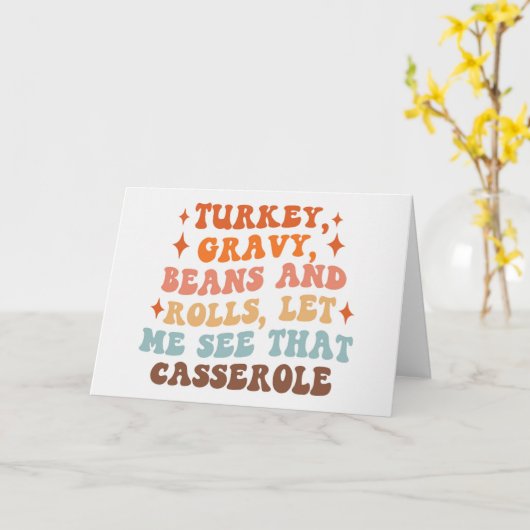 Een Retro Thanksgiving-diner Kaart (Gele Bloem)