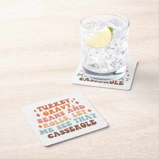 Een Retro Thanksgiving Diner Kartonnen Onderzetters (Insitu)