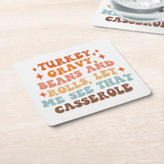 Een Retro Thanksgiving Diner Kartonnen Onderzetters (Schuin)