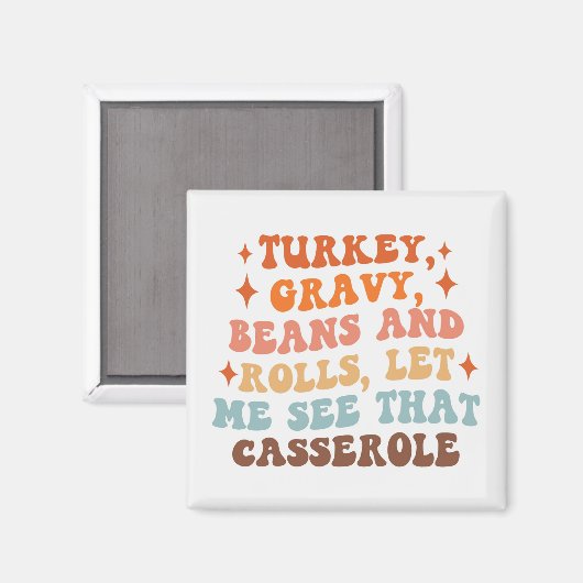 Een Retro Thanksgiving Diner Magneet (Voorkant / Achterkant)