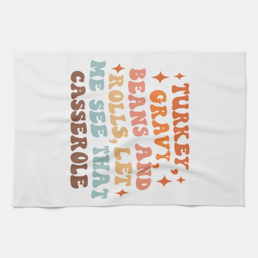 Een Retro Thanksgiving Diner Theedoek (Horizontaal)