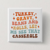 Een Retro Thanksgiving Diner Vierkante Button 5,1 Cm (Voorkant)