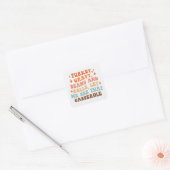 Een Retro Thanksgiving Diner Vierkante Sticker (Envelop)
