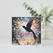 Een retro winter zonnewende verhaal van liefde en  kaart (Staand voorkant)