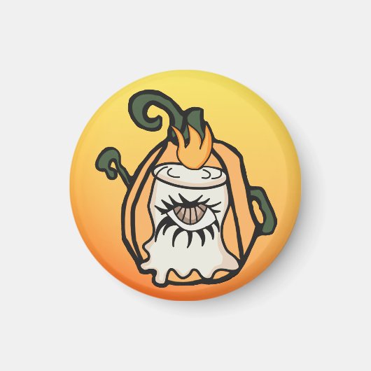 Een Retro Wood's Pumpkin's Spooky Eye Magneet (Voorkant)
